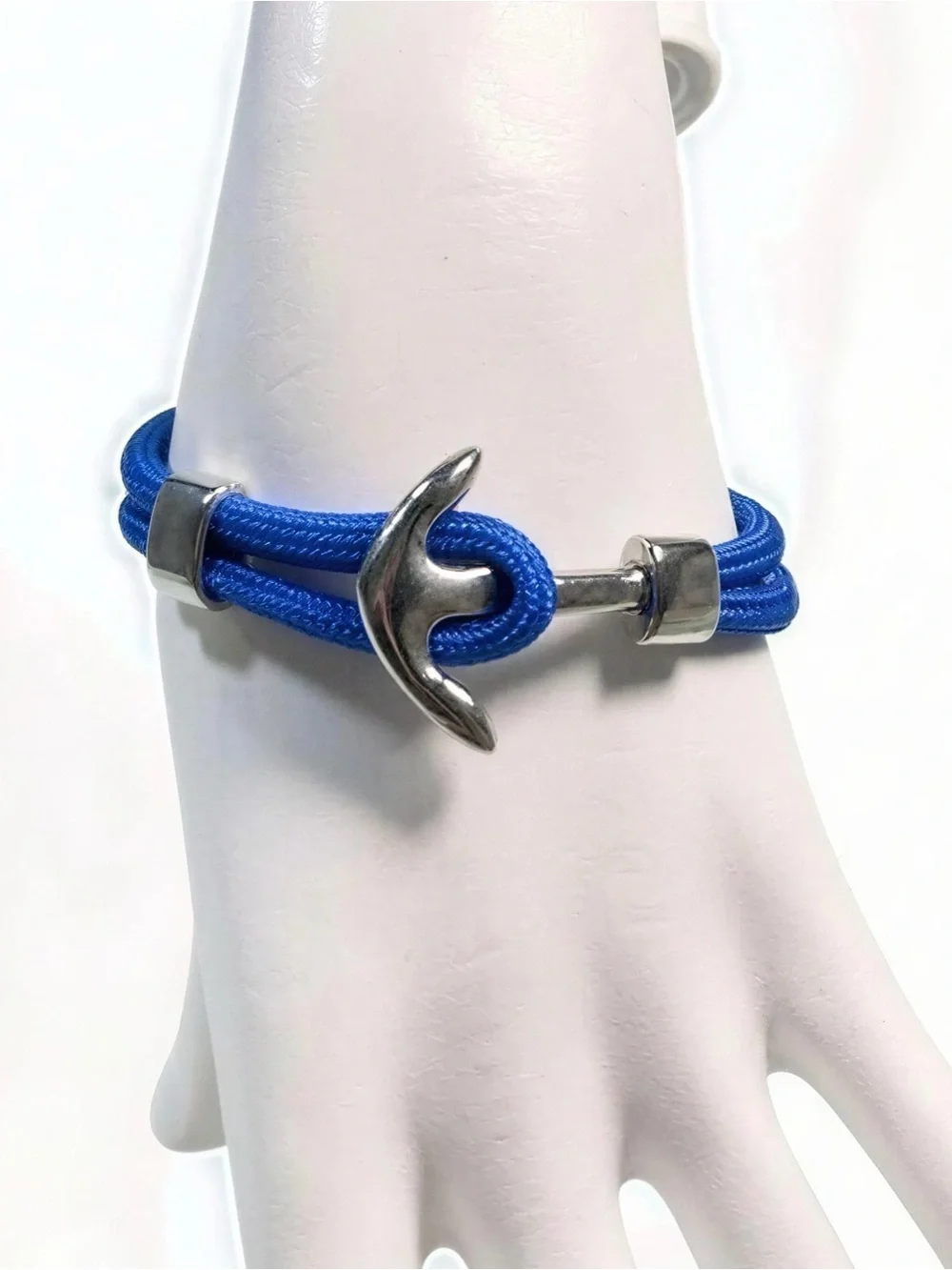 Roper Royal Blue Cord Bracelet with Silver Anchor